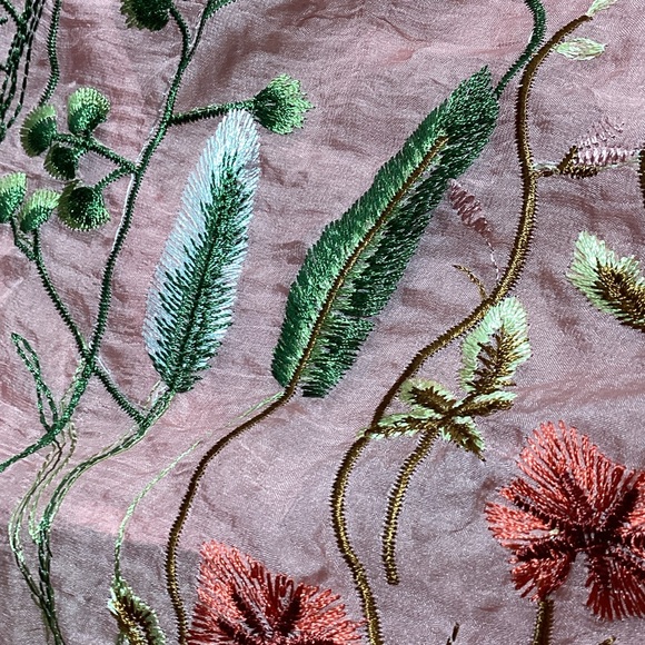 Kaktus Floral Embroidered Sheer Blouse in Pink flaw - Picture 9 of 13